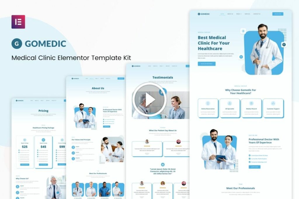 Gomedic – Kit de plantilla de Elementor para médicos