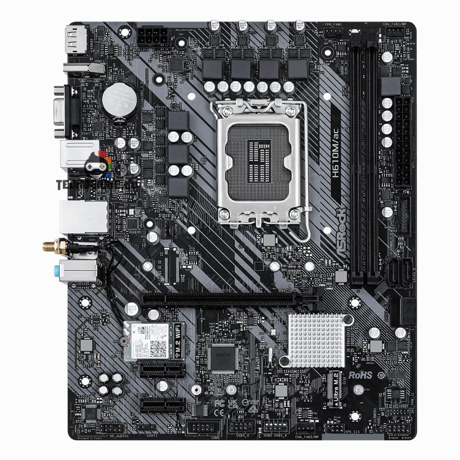 Mainboard H610M-AC, Intel 12 13 14va, Wifi, Bt – Asrock - Imagen 2
