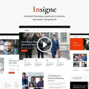 Insigne: kit de plantillas Elementor de inversión y negocios financieros