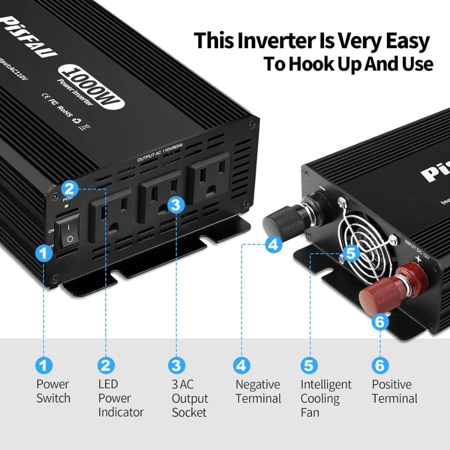 Inversor 12V a 110V 1000W – Power Inverter - Imagen 2