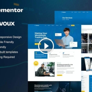 Invoux – Kit de plantillas Elementor Pro de comercio e inversión