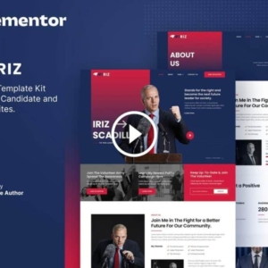 Iriz: kit de plantilla de elementor de partido y candidato político