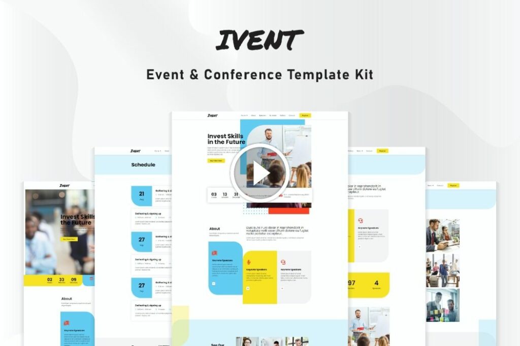 Ivent: kit de plantillas Elementor para eventos y conferencias