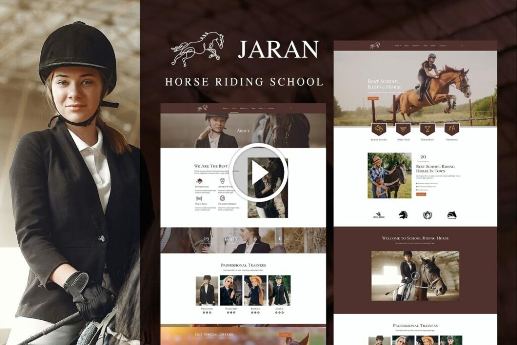 Jaran – Kit de plantilla Elementor para escuela de equitación