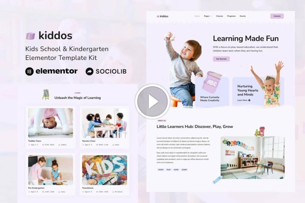 Kiddos – School & Kindergarten Elementor Template Kit