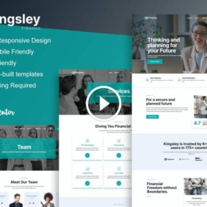 Kingsley: kit de plantillas Elementor de finanzas e inversiones