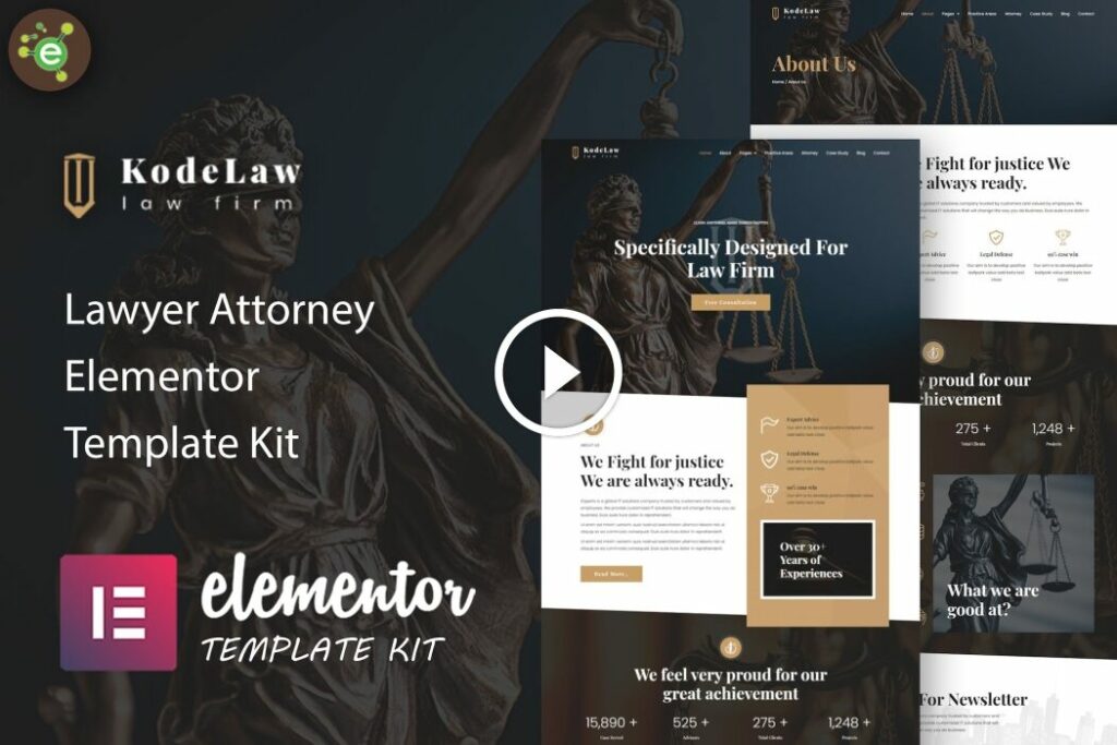 Kodelaw – Kit de plantilla de Elementor para Abogados