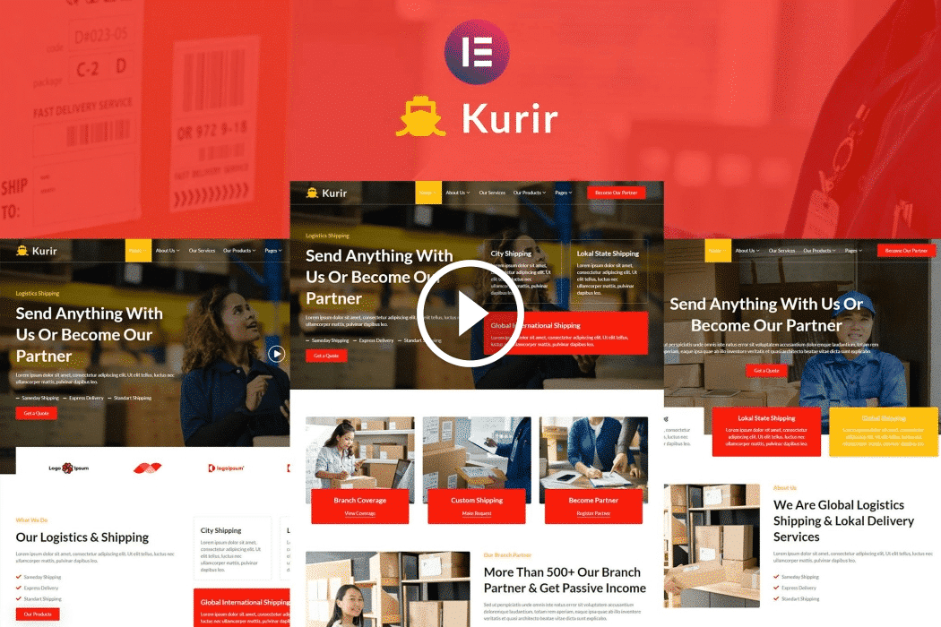 Kurir: Logistics Cargo Shipping Elementor Template Kit