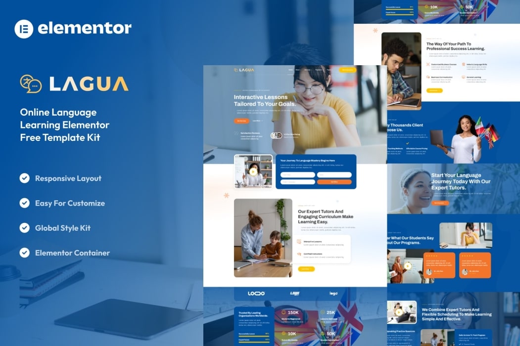 Lagua – Plantilla Elementor para cursos de idiomas y centros de aprendizaje