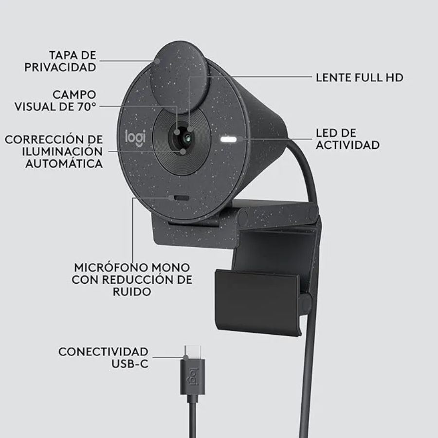 Cámara Web FHD 1080p C/ Mic – Logitech Brio 300 - Imagen 2