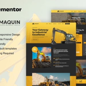 Maquin – Kit de plantillas Elementor Pro para alquiler de equipos de construcción