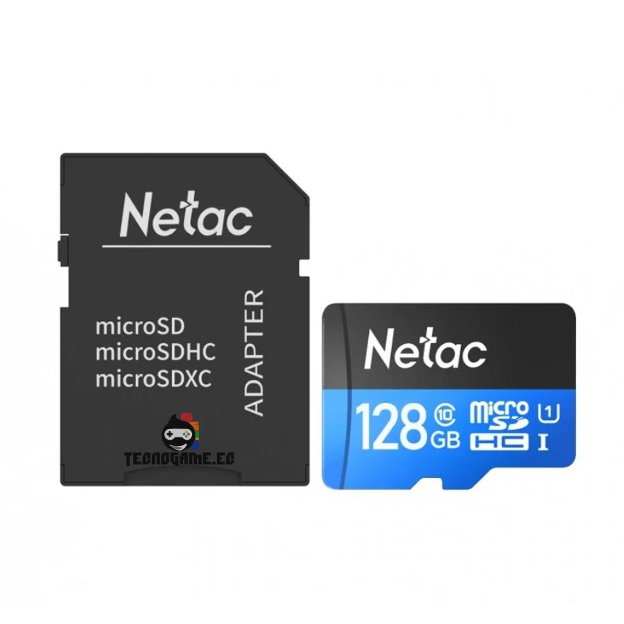 Memoria 128Gb, Clase 10, MicroSD, SD – Netac