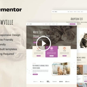 MeowVille: kit de plantillas Elementor para refugios de animales y criadores de gatos