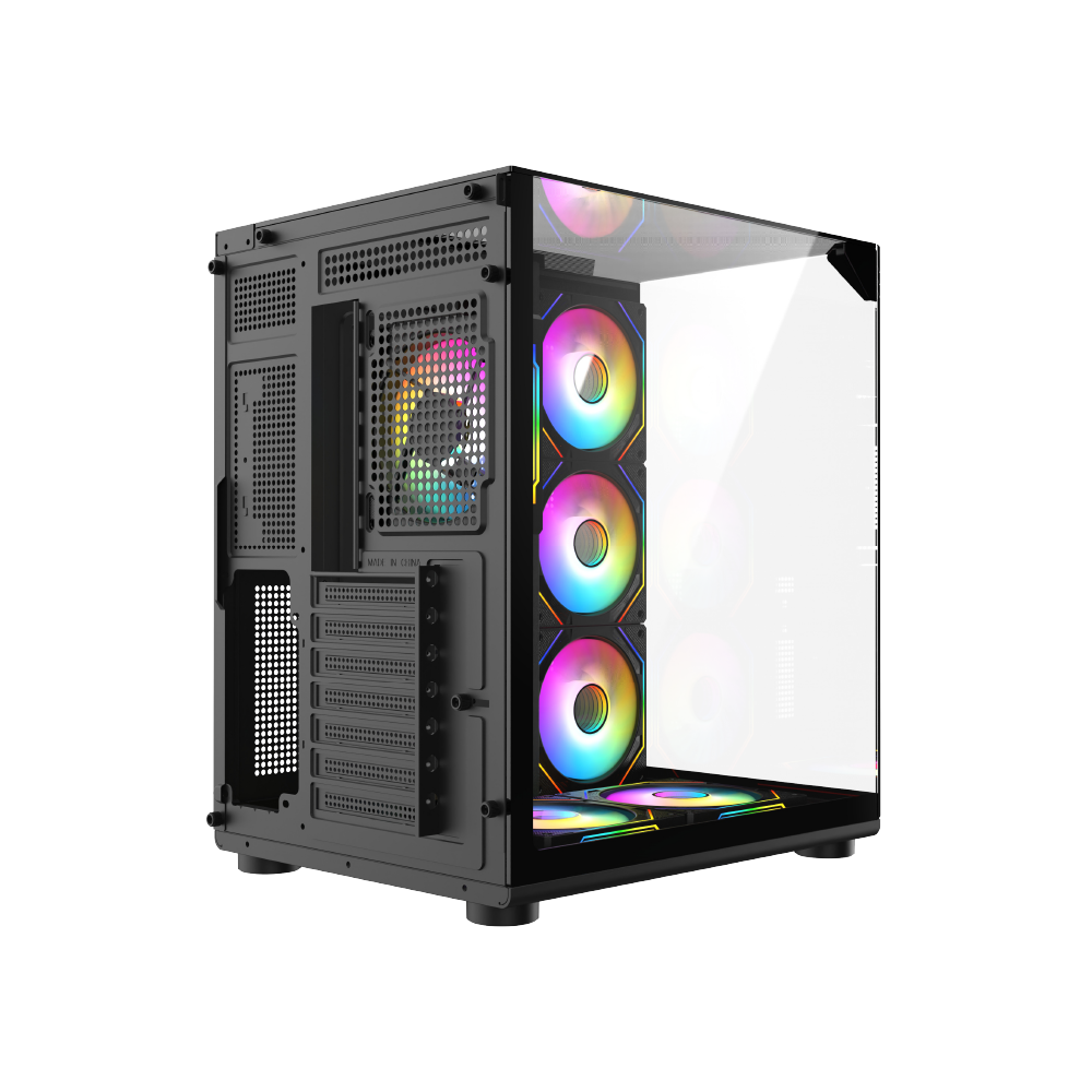 Gabinete Gamer Iceberg Crystal Cube S Mini Negro 6 Ventiladores ARGB - Imagen 10