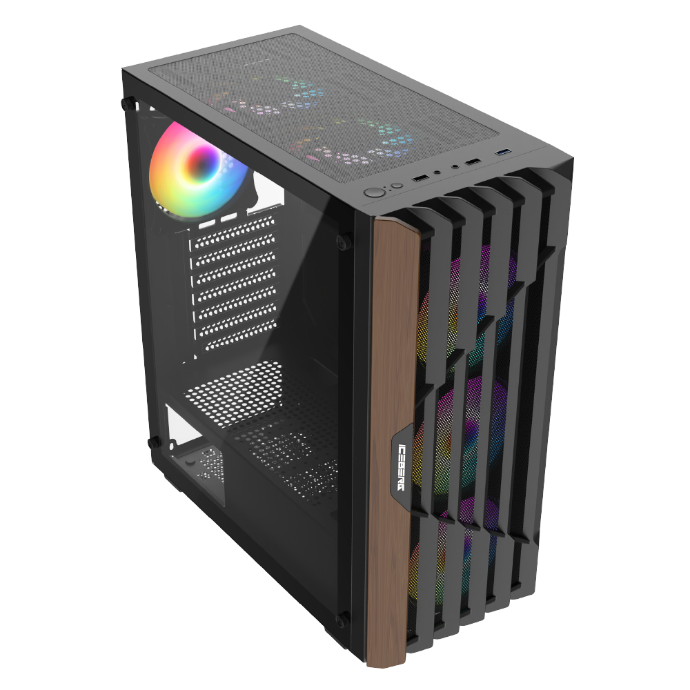 Chasis Gamer Iceberg Wood Core Ventiladores ARGB - Imagen 10