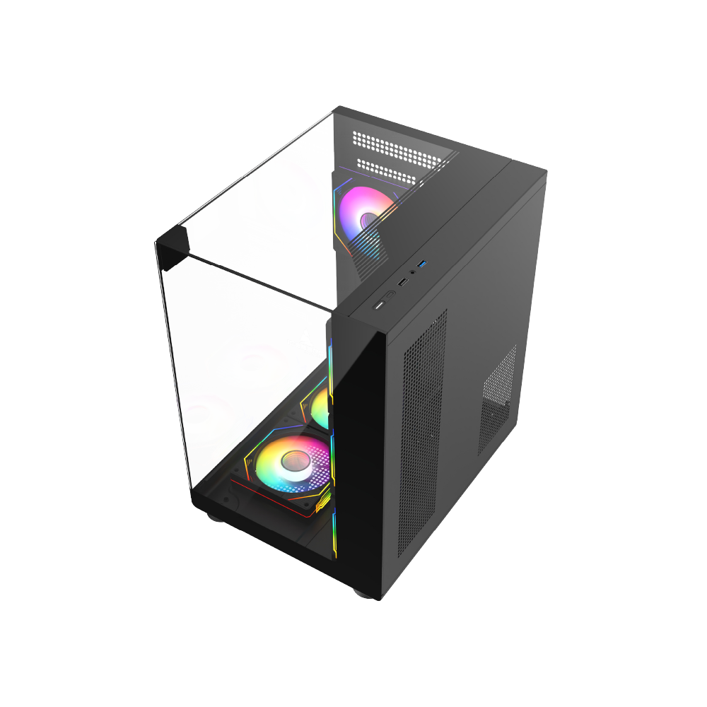 Gabinete Gamer Iceberg Crystal Cube S Mini Negro 6 Ventiladores ARGB - Imagen 8