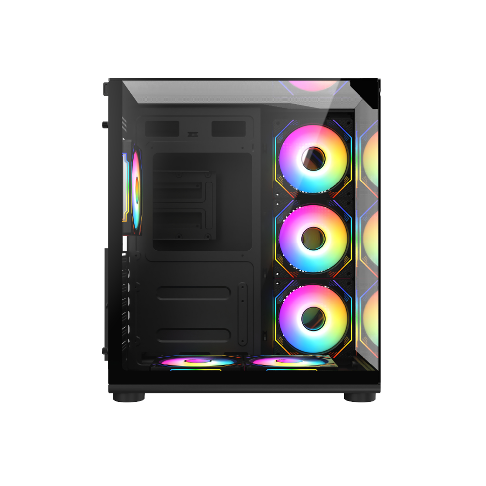 Gabinete Gamer Iceberg Crystal Cube S Mini Negro 6 Ventiladores ARGB - Imagen 5