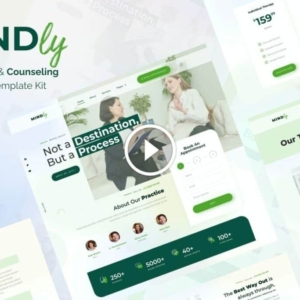 Mindly: kit de plantilla Elementor de psicología, terapia y asesoramiento