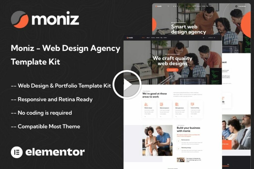 Moniz – Web Design Agency Elementor Template Kit