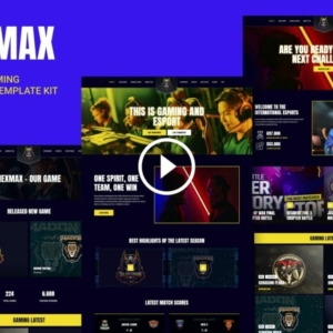 Nexmax: kit de plantillas Elementor para deportes electrónicos y juegos