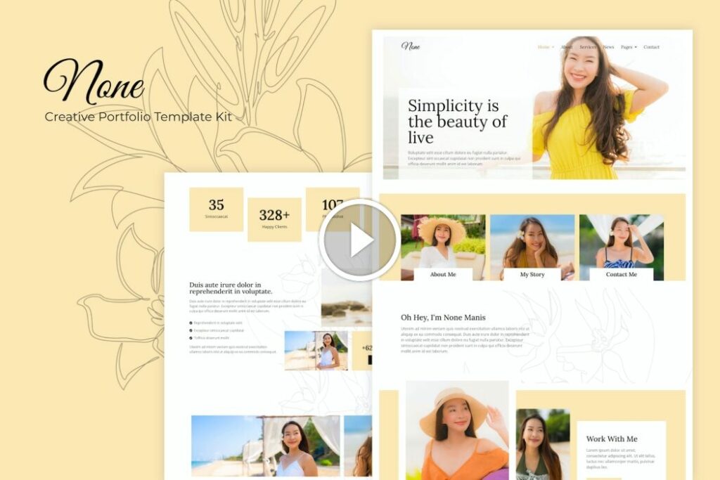 None: kit de plantillas Elementor de moda elegante