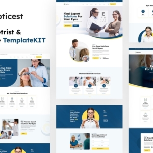 Opticest – kit de plantillas de Elementor para optometrista y cuidado de la vista