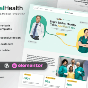 OralHealth – Kit de plantilla Dental Clinic & Medical Elementor