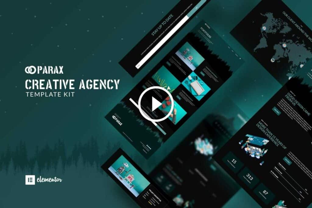 Parax: kit de plantillas Elementor para agencias creativas