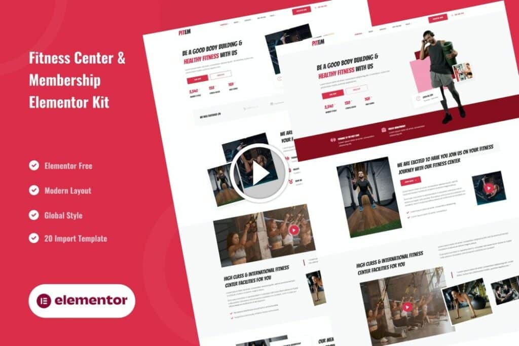 Pitem – Fitness Center & Membership Elementor Template Kit