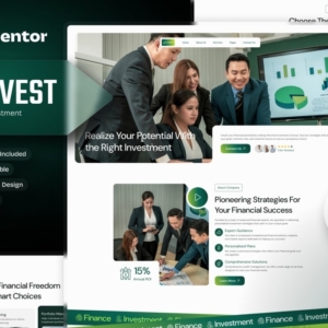 Plantvest – Kit de plantillas de Elementor para finanzas e inversiones