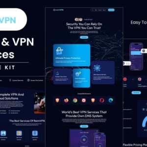 REIMVPN – Kit de plantillas de Elementor para servicios de proxy y VPN