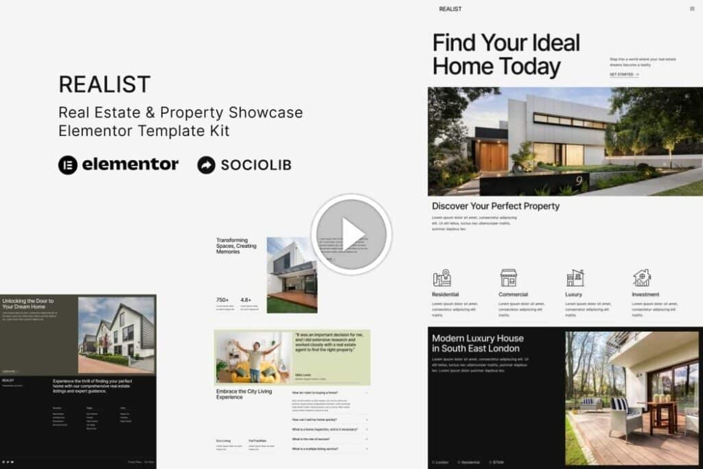 Realist – Real Estate & Property Showcase Elementor Template Kit