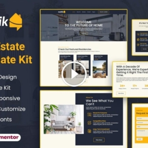 Realtik – Kit de plantilla Elementor de ventas de bienes raíces y propiedades