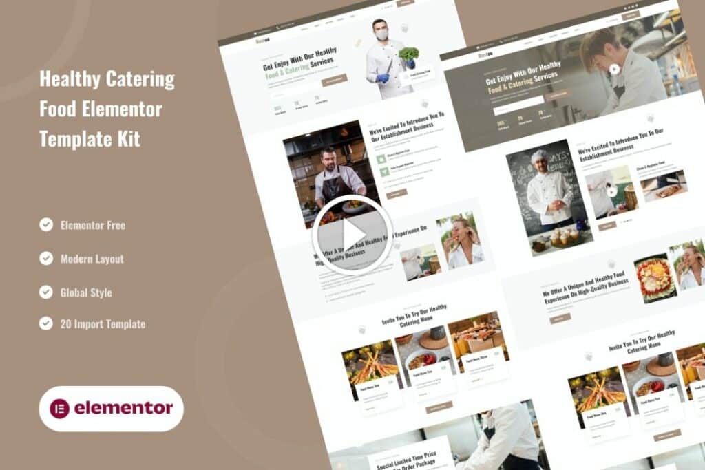 Restou- Healthy Catering Food Services Elementor Template Kit