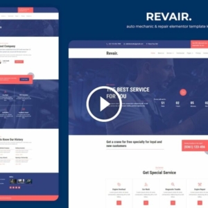 Revair – Kit de plantilla Elementor de reparación y mecánica automotriz