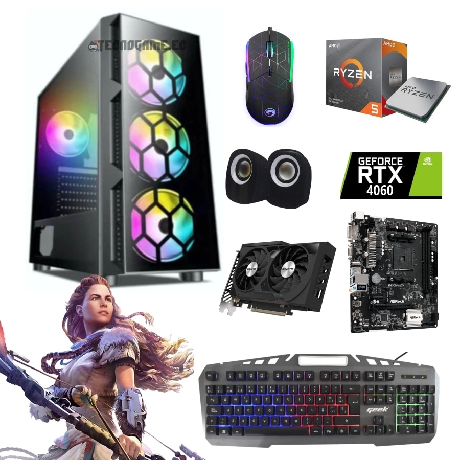 Cpu Gamer Ryzen 5 5500, Nvidia Rtx 4060 8Gb, Ram 32Gb, Ssd 1Tb