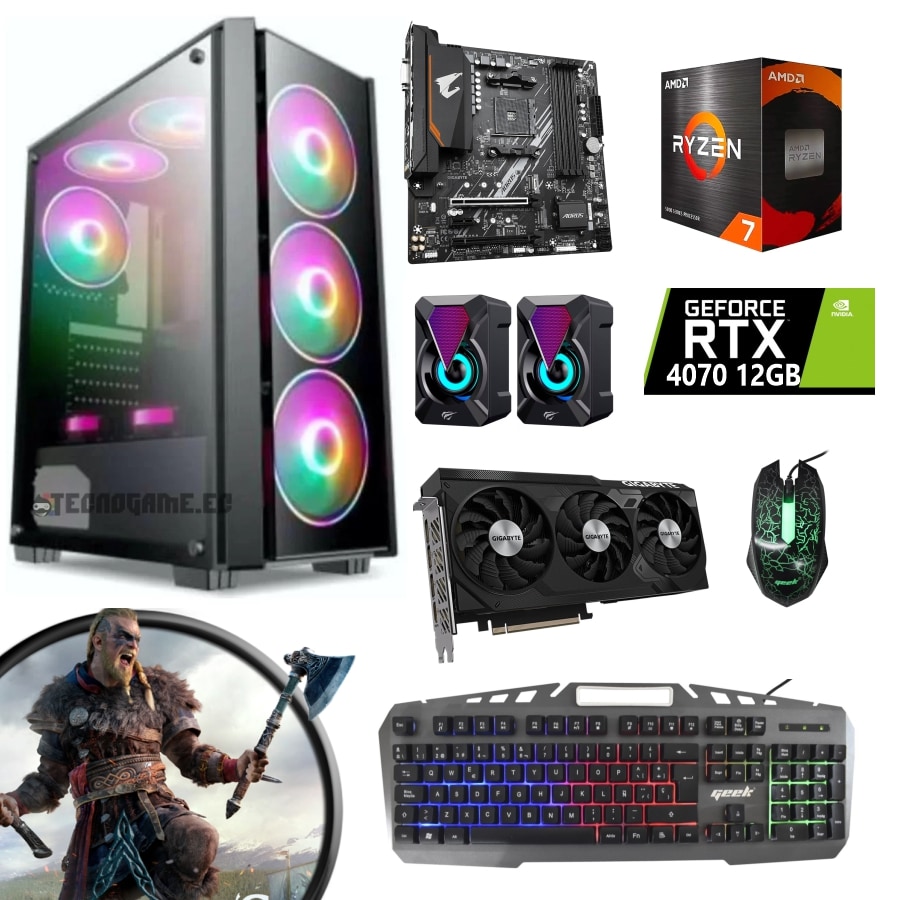 CPU Gamer Ryzen 7 5800X, Grafica Rtx 4070 12GB, Ram 32Gb, SSD 1TB