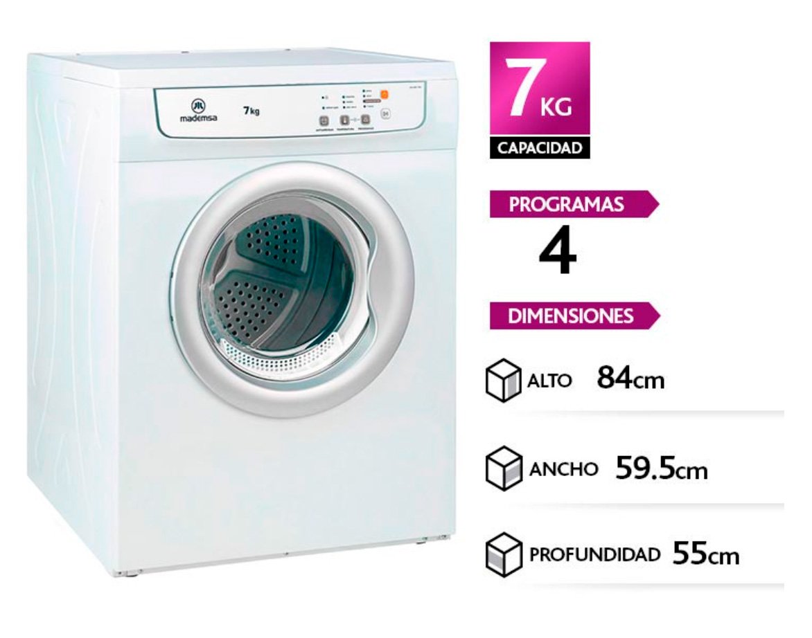 Secadora Mademsa SOLARE7100 - Imagen 2