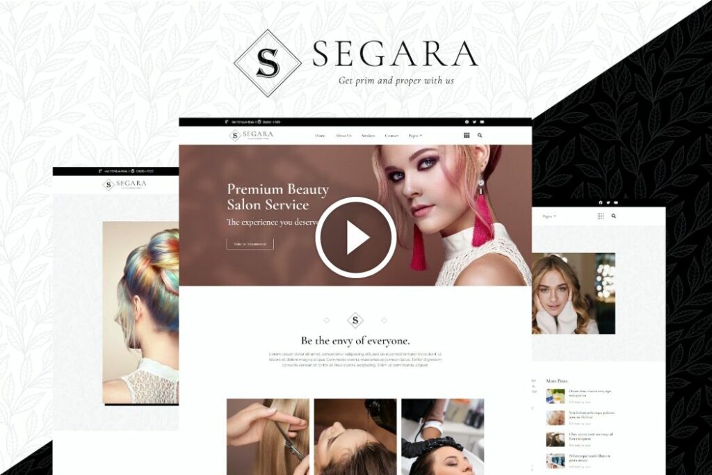 Segara – Kit de plantilla Elementor de salón de belleza premium