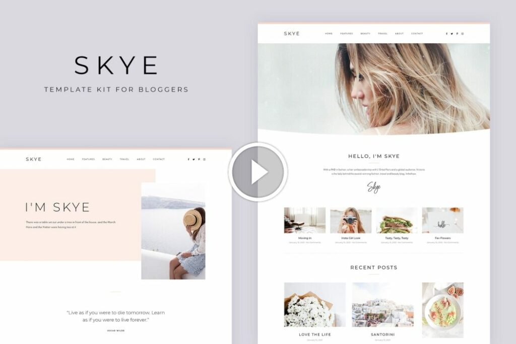 Skye – Kit de plantilla de Elementor de blog moderno