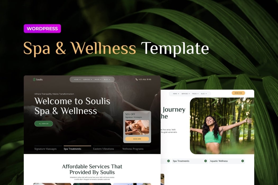 Soulis – Kit de plantillas Spa Elementor Pro