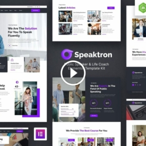 Speaktron: kit de plantilla Elementor para oradores públicos y entrenadores de vida