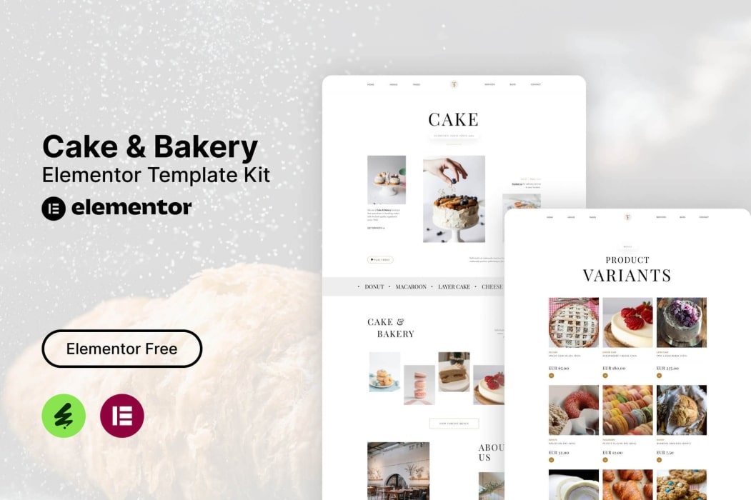 Tiffa – Kit de plantillas de Elementor para repostería y panaderías