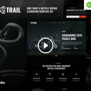 Trail – Kit de plantilla Elementor para tienda de bicicletas y reparación de bicicletas