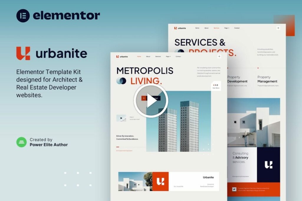 Urbanite – Architect & Real Estate Developer Elementor Template Kit