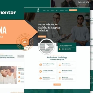 Verina – Kit de plantilla de Elementor de salud mental