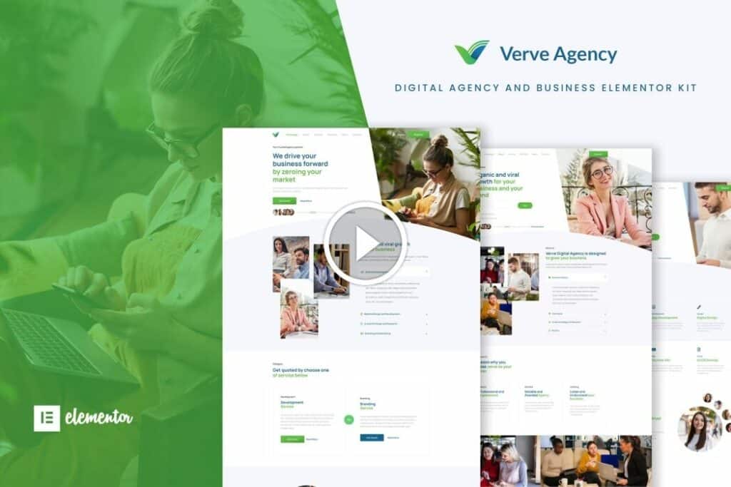 Verve: Kit de plantillas Elementor creativas y empresariales