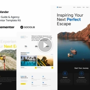 Wander: guía de viajes y kit de plantillas de Elementor para agencias