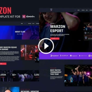 Warzon – Kit de plantillas Elementor para juegos de deportes electrónicos
