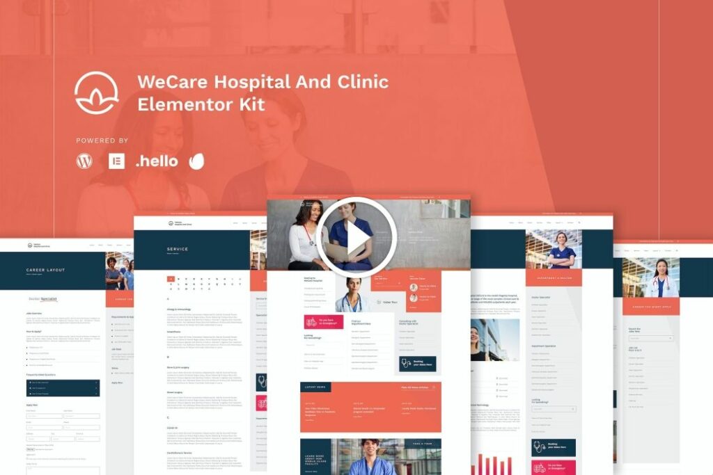 WeCare: kit de plantillas Elementor para hospitales y clínicas